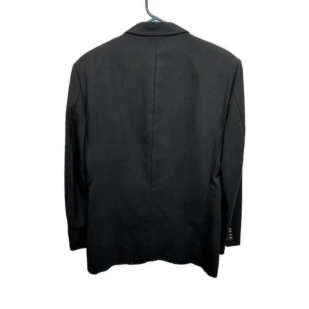 Emanuel Ungaro Mens Black 3 Button Suit Jacket Wool Size‎ 37 R - Picture 6 of 10